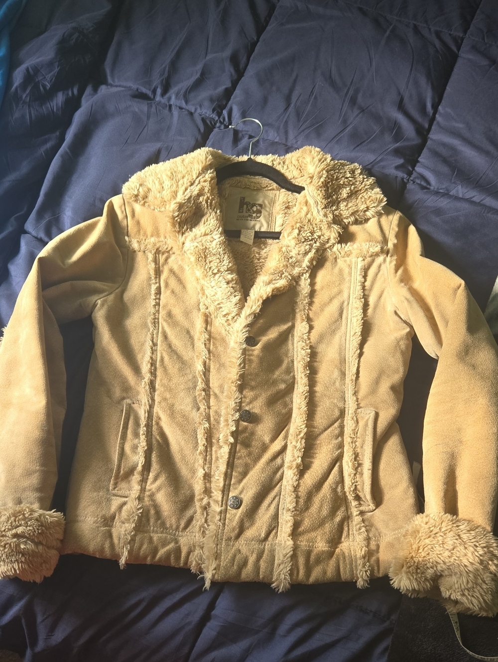 Leather Shearling Jacket - Beige